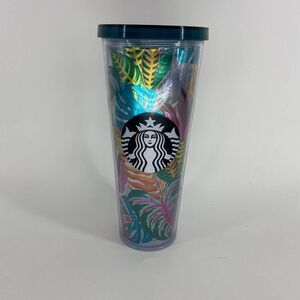 Starbucks Aloha Beetle tropical Blue Jungle Metallic Venti Cold Cup Tumbler
